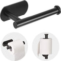 OPOFI Toilet Paper Holder - Self Adhesive Toilet Paper Holder Wall Mount for Bathroom, SUS 304 Stainless Steel Command Strip Toilet Paper Roll Holder Stick On Wall, No Drilling - Matte Black