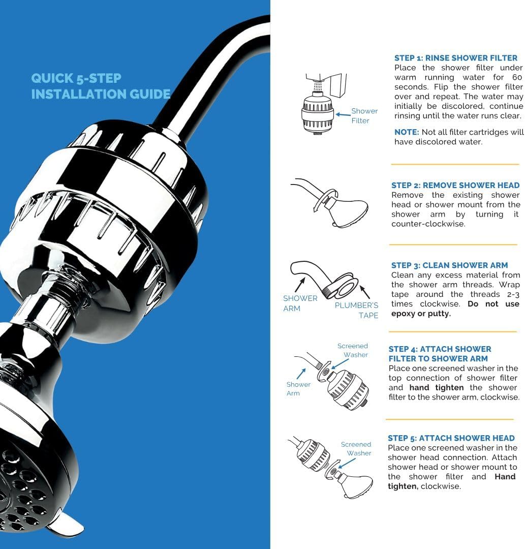 AquaBliss High Output Revitalizing Shower Filter - Reduces Dry Itchy Skin, Dandruff, Eczema, and Dramatically Improves The Condition of Your Skin, Hair and Nails - Chrome (SF100)