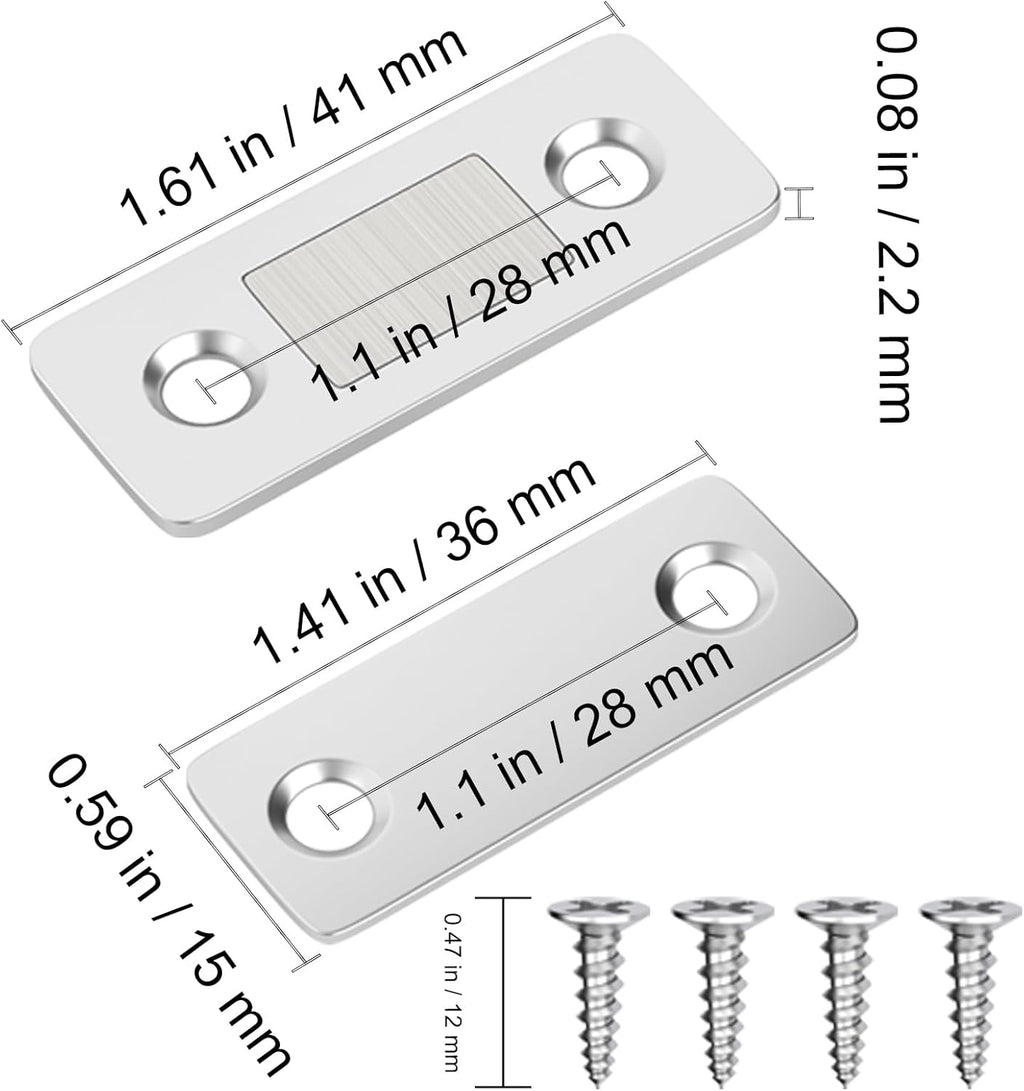 Cabinet Magnetic Catch Jiayi 4 Pack Ultra Thin Cabinet Door Magnetic Catch for Drawer Magnets Adhesive Cabinet Latch Magnetic Closures for Kitchen Closet Door Closing Magnetic Door Catch Closer