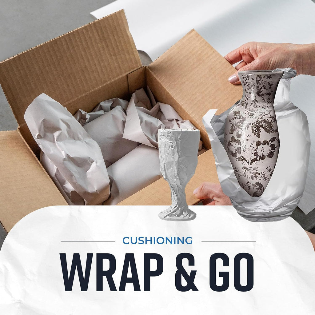 Bryco Goods Newsprint Packing Paper Sheets for Moving - 10lb - 320 Sheets of Newspaper Paper - Wrapping and Protecting Fragile Items, Box Filler, Shipping Supplies - 27" x 17" - Made in the USA