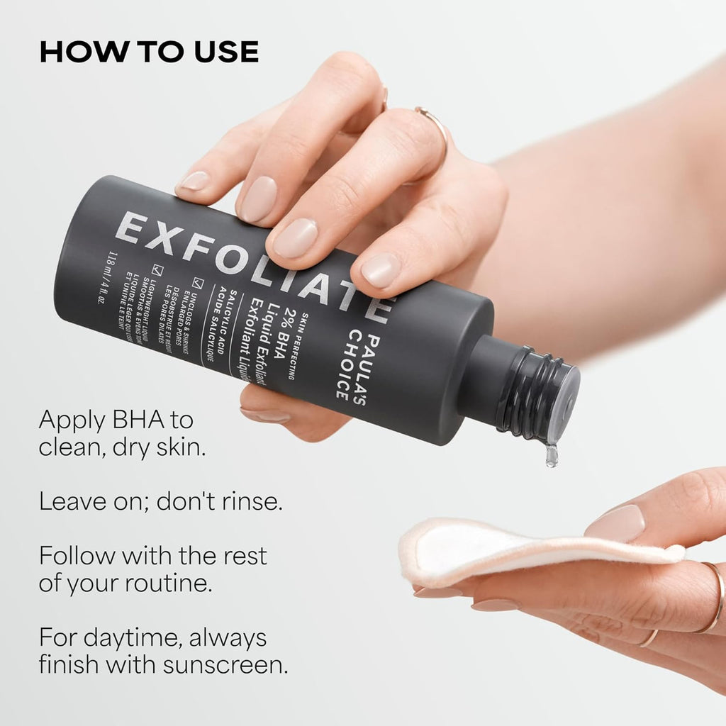 Paula's Choice SKIN PERFECTING 2% BHA Liquid Exfoliant with Salicylic Acid, Facial Polish for Enlarged Pores, Wrinkles & Fine Lines, Suitable for Blackhead-Prone Skin, Fragrance-Free