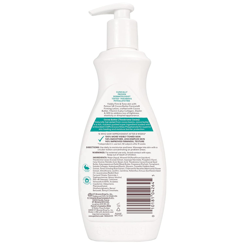 Palmer's Cocoa Butter Formula Skin Firming Body Lotion, Toning & Tightening Cream with Q10, Collagen & Elastin, Pump Bottle, 13.5 Oz.