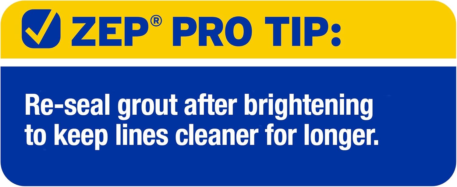 Zep Grout Cleaner and Brightener - 32 Ounce (1 Bottle) - ZU104632 - Deep Cleaning Formula Removes Old Stains From Grout