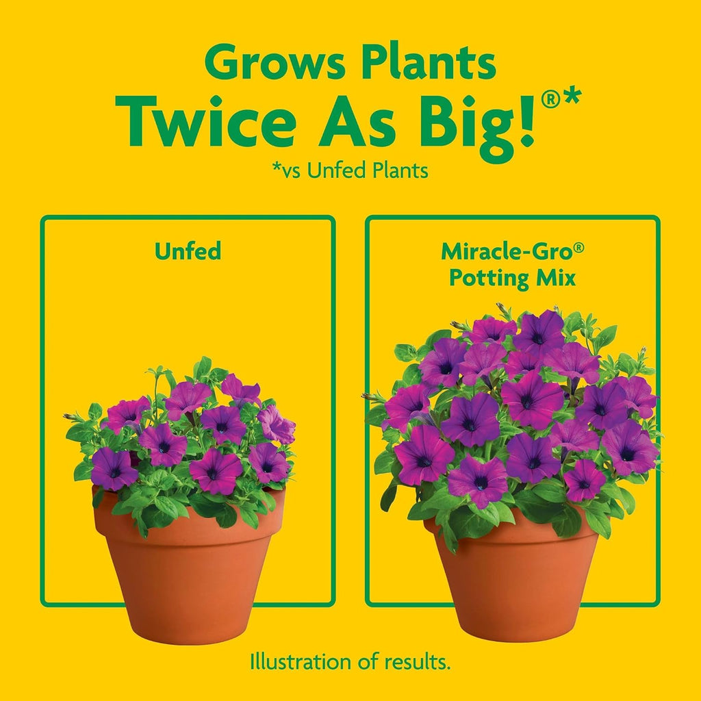 Miracle-Gro Potting Mix - For Container Plants, Flowers, Vegetables, Shrubs, Annuals, Perennials, Potting Soil Mix, Feeds up to 6 Months, 8 qt. (2-Pack)