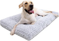 KSIIA Washable Dog Bed Deluxe Plush Dog Crate Beds Comfy Kennel Pad Anti-Slip Pet Sleeping Mat for Large, Jumbo, Medium, Small Dogs Breeds, 35" x 23", Gray