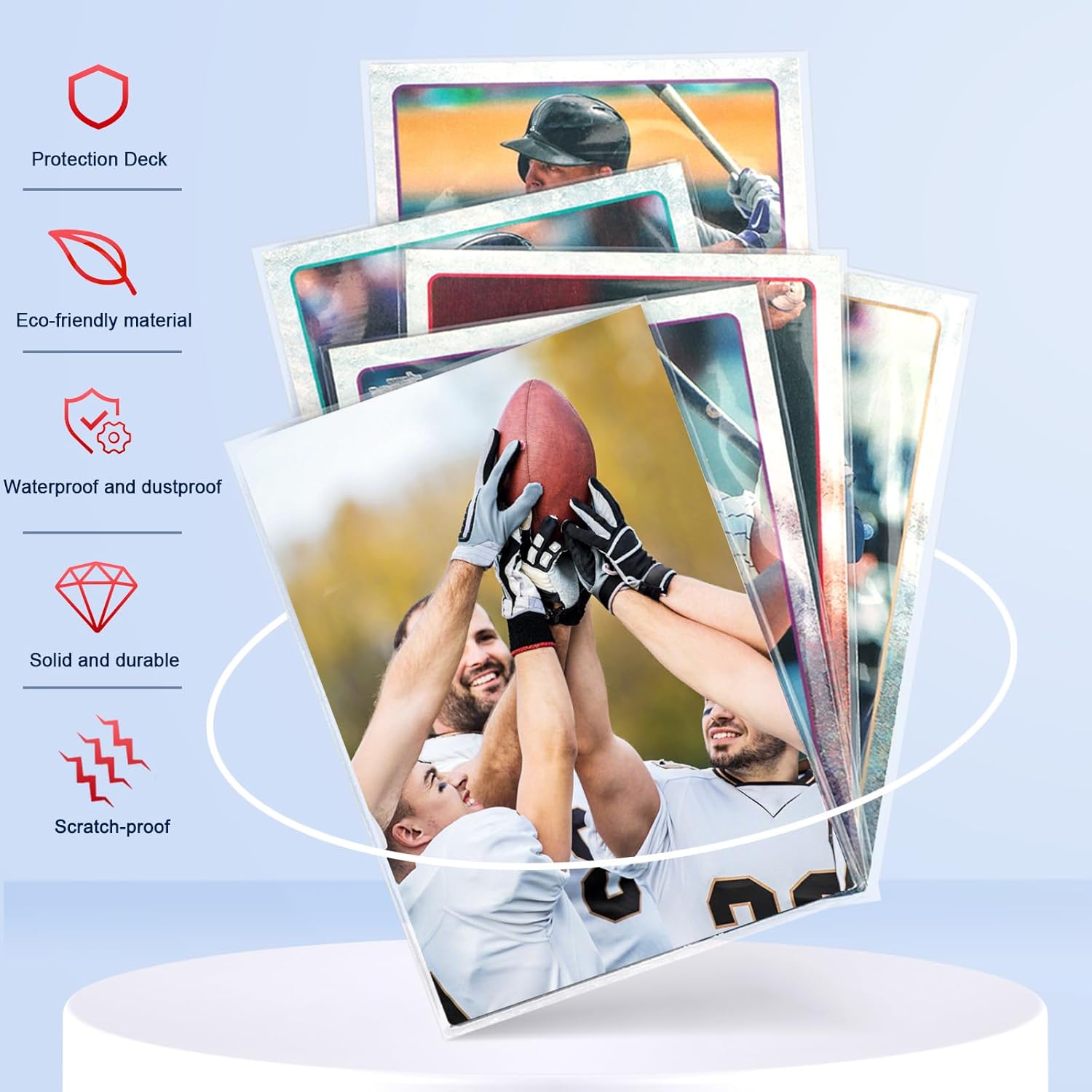 500 Counts Card Sleeves for Trading Cards, Soft Penny Card Sleeves Clear Plastic Card Protectors Fit for Baseball Card, Sports Cards, MTG Game Card Standard Cards