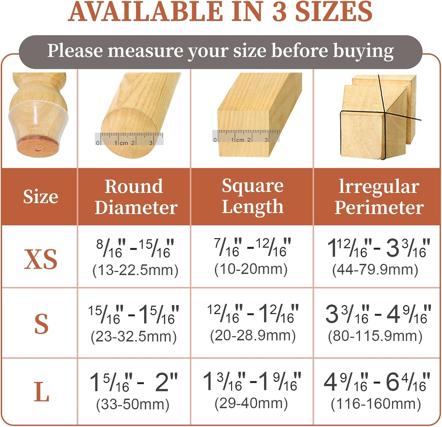 24 Pcs Chair Leg Floor Protectors for Hardwood Floors Silicone Covers Felt Pads Furniture Leg Caps Anti-Scratch Reduce Noise Fit (1-5/16" to 2")