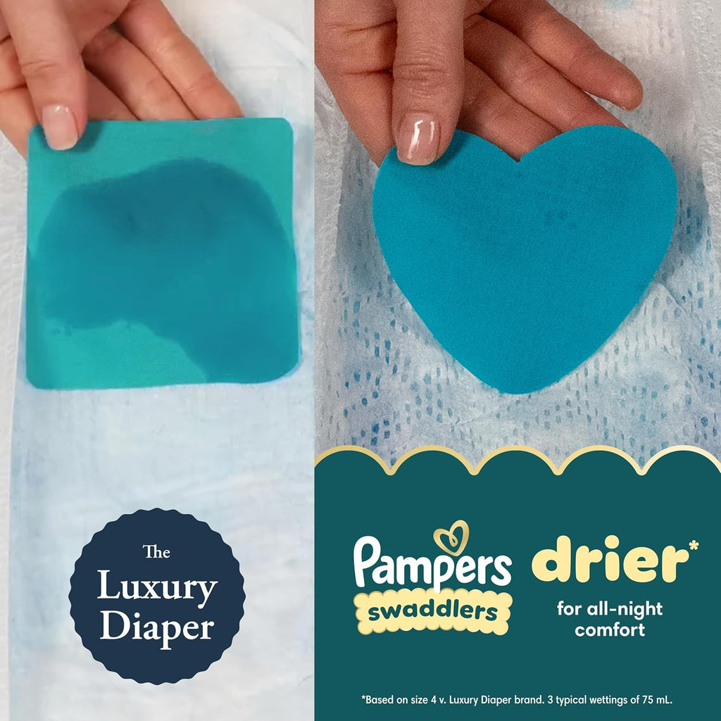 Pampers Swaddlers Diapers, Size 4 (15-34 lbs), 150 Count, Absorbent, Keeps Baby Dry and Comfortable, Skin Safe Disposable Baby Diaper (Packaging May Vary)