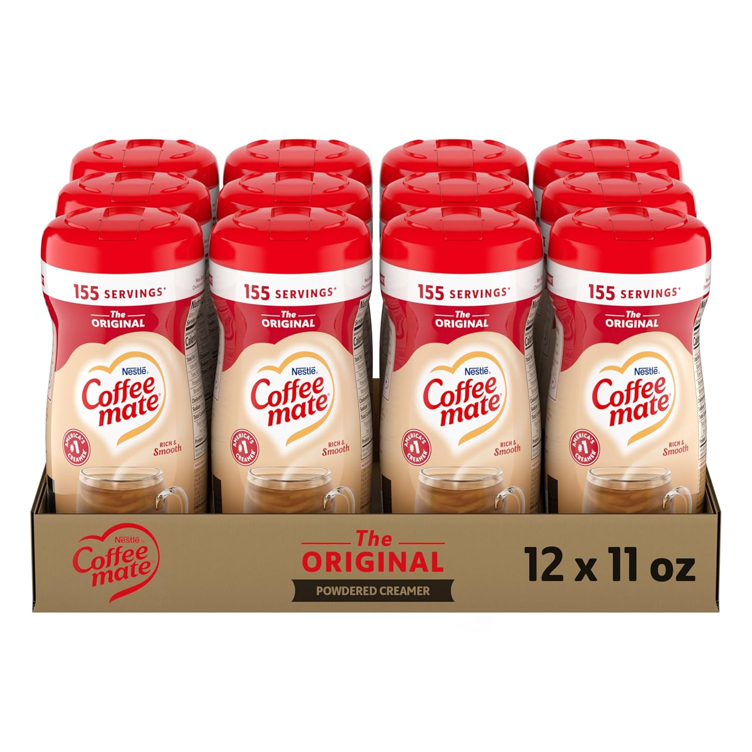 Nestle Coffee mate Coffee Creamer, Original, Powder Creamer, 11 oz Canister (Pack of 12)