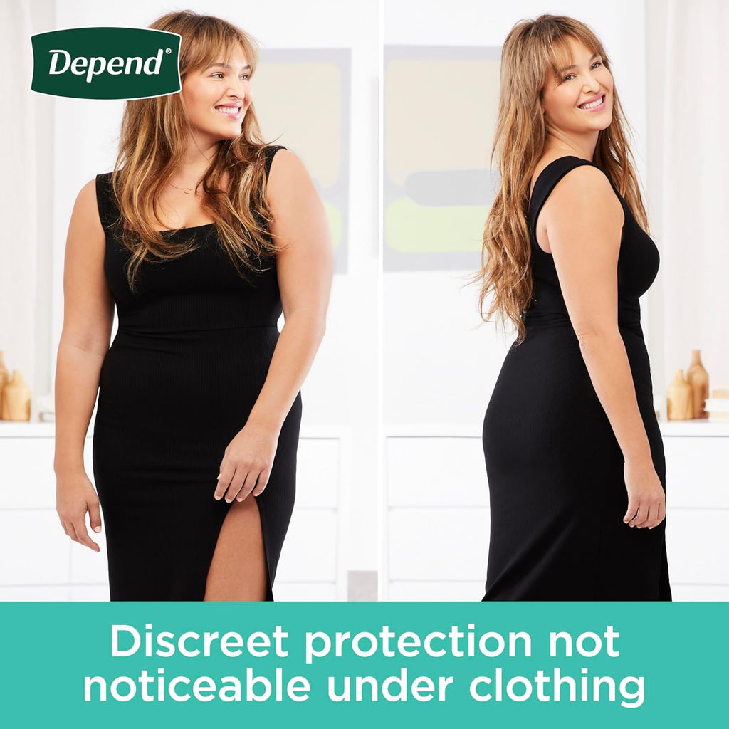 Depend Fresh Protection Adult Diapers, Incontinence & Postpartum Bladder Leak Underwear for Women, Disposable, Maximum, Large, Blush, 72 Count (2 Packs of 36), Packaging May Vary