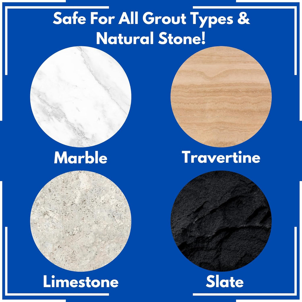 Black Diamond Ultimate Grout Cleaner: Best Cleaner for Tile,Ceramic,Porcelain, Marble Acid-Free Safe Deep Cleaner & Stain Remover for Even The Dirtiest Grout. (1-Quart/1-Brush)